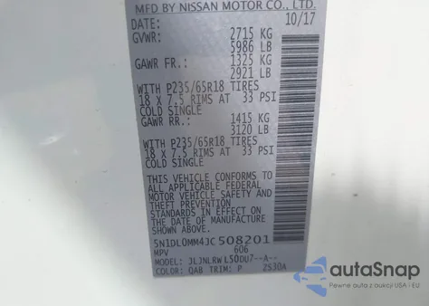 2018 Infiniti Qx60 из США, поврежденный, VIN 5N1DL0MM4JC508201